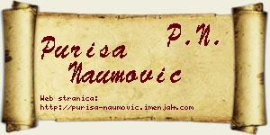 Puriša Naumović vizit kartica